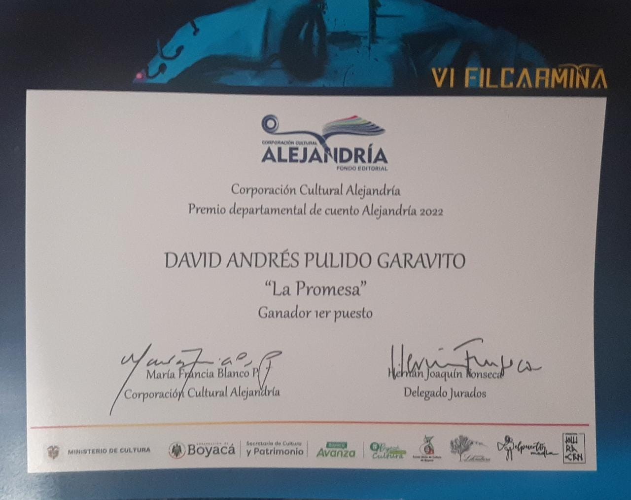 Estudiante de Música gana concurso de cuento 